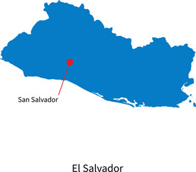 detailed map of el salvador and capital city san vector image