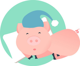 Cartoon pig in 2019 year animal vector