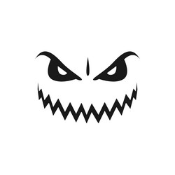 malevolent halloween pumpkin face icon vector image