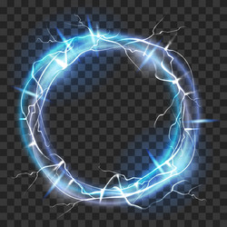 plasma ring lightning dark portal vector image