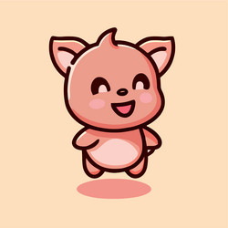 Cute pig kawaii chibi drawing style vector