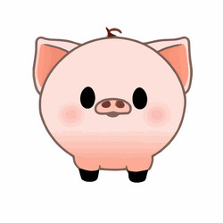 Cute pig kawaii chibi drawing style vector