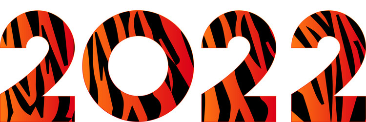 numbers with tiger stripe pattern happy vector image