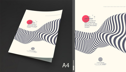 3d cover design template pattern optical vector