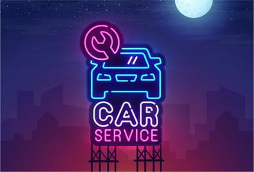 car service billboard logo vector image