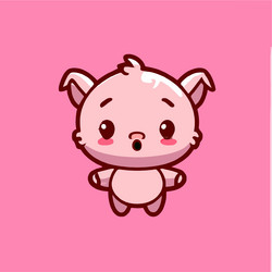 cute pig kawaii chibi drawing style vector image