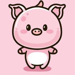 Cute pig kawaii chibi drawing style vector