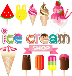 collection of ice creams vector image