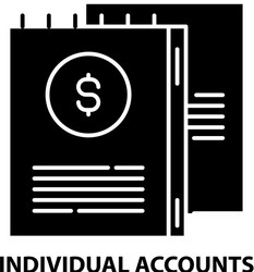 individual accounts icon black sign vector image