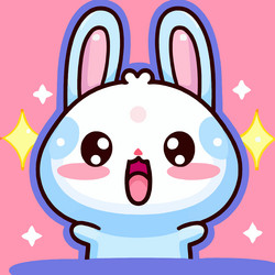 cute rabbit kawaii chibi drawing style vector image