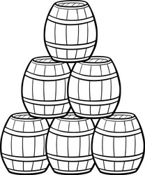 heap of barrels cartoon vector image