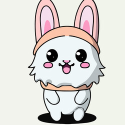 cute rabbit kawaii chibi drawing style vector image