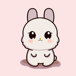 cute rabbit kawaii chibi drawing style vector image