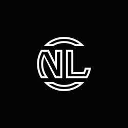 nl logo monogram with negative space circle vector image