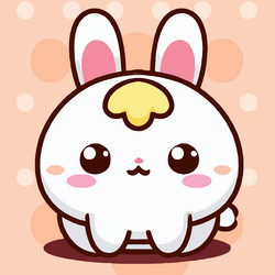 Cute rabbit kawaii chibi drawing style vector