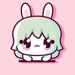 Cute rabbit kawaii chibi drawing style vector