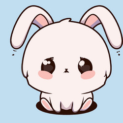 cute rabbit kawaii chibi drawing style vector image