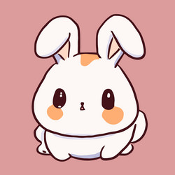 cute rabbit kawaii chibi drawing style vector image