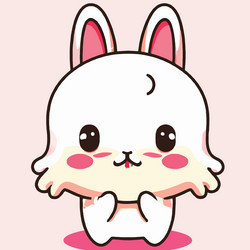 cute rabbit kawaii chibi drawing style vector image