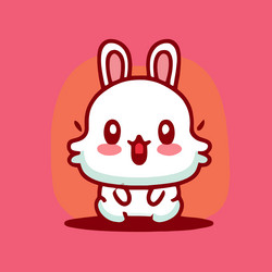 cute rabbit kawaii chibi drawing style vector image