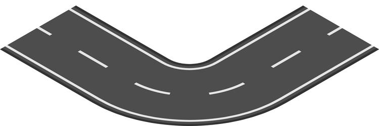 winding road making a u turn features white dotted vector image