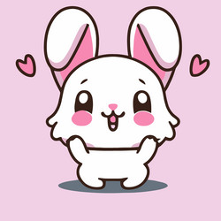 cute rabbit kawaii chibi drawing style vector image