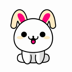 cute rabbit kawaii chibi drawing style vector image