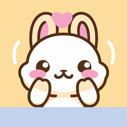 cute rabbit kawaii chibi drawing style vector image