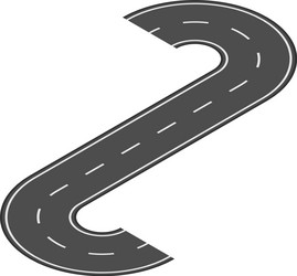 winding road featuring two sharp turns forming vector image