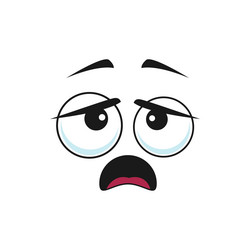 cartoon sad face icon upset emoji sadness vector image