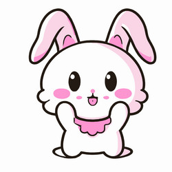 cute rabbit kawaii chibi drawing style vector image