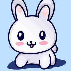 cute rabbit kawaii chibi drawing style vector image