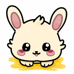 cute rabbit kawaii chibi drawing style vector image