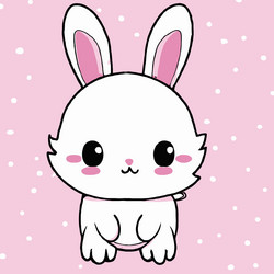 cute rabbit kawaii chibi drawing style vector image