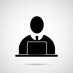 people design man at the computer icon vector image