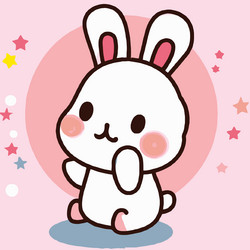 cute rabbit kawaii chibi drawing style vector image