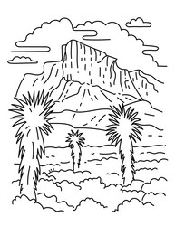 guadalupe peak in mountains national vector image