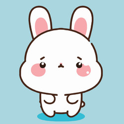 cute rabbit kawaii chibi drawing style vector image