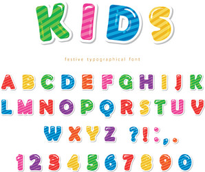 kids font cartoon glossy colorful letters vector image