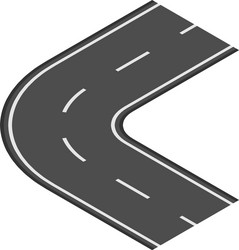 isometric view of a winding road making sharp vector image