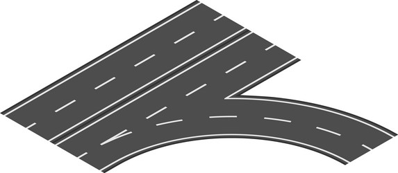 aerial view of a curved highway road junction vector image