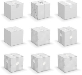 different boxes vector image