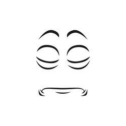 cartoon mournful or sad face unhappy emoji vector image