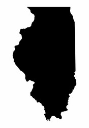 illinois silhouette map vector image