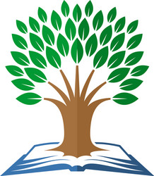 tree of knowledge logo open book and vector image