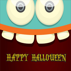 Monster face halloween greeting card vector