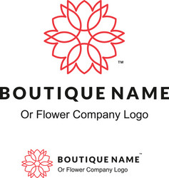 beautiful contour logo with flower for boutique vector image