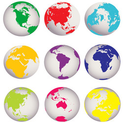 colored earth globes vector image