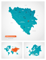 editable template map bosnia vector image