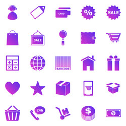 shopping gradient icons on white background vector image